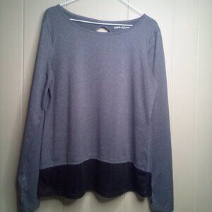 NYL Sport Shirt L Long Sleeve Active Athletic Gray Black